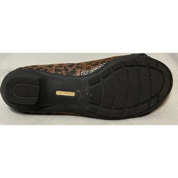 Softspots "Posie" Snakeskin Animal Print Leather Upper Brown‎ Ballet Flats Sz 9W - Picture 6 of 9